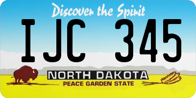 ND license plate IJC345