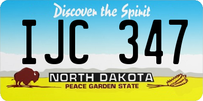 ND license plate IJC347