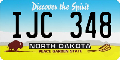 ND license plate IJC348