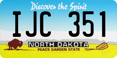 ND license plate IJC351