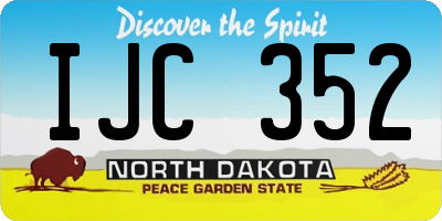 ND license plate IJC352
