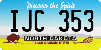 ND license plate IJC353