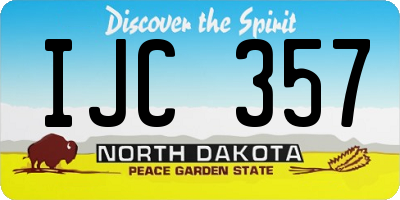 ND license plate IJC357