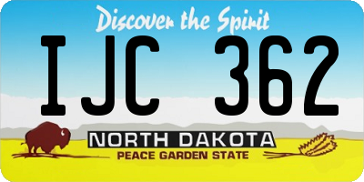 ND license plate IJC362