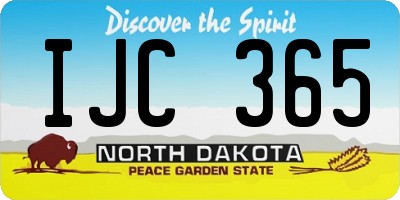 ND license plate IJC365