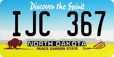 ND license plate IJC367