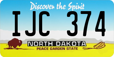 ND license plate IJC374