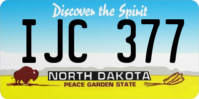 ND license plate IJC377