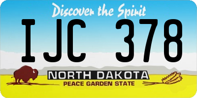 ND license plate IJC378