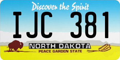 ND license plate IJC381