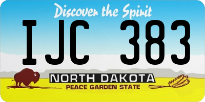 ND license plate IJC383