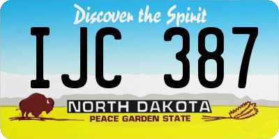 ND license plate IJC387