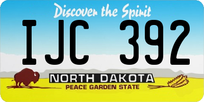 ND license plate IJC392