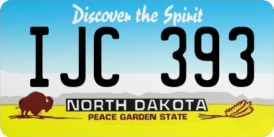 ND license plate IJC393