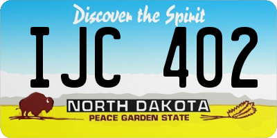 ND license plate IJC402