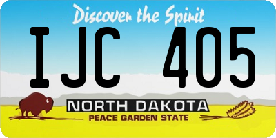 ND license plate IJC405