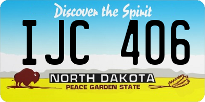 ND license plate IJC406