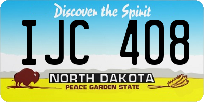 ND license plate IJC408