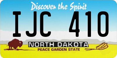 ND license plate IJC410