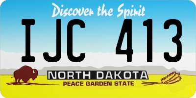 ND license plate IJC413