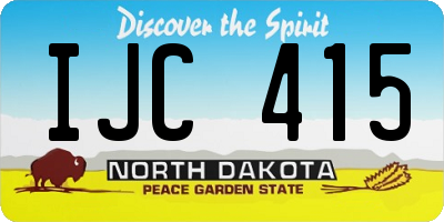 ND license plate IJC415