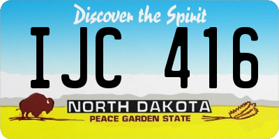 ND license plate IJC416