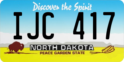 ND license plate IJC417