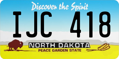 ND license plate IJC418