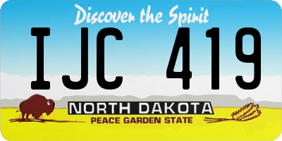 ND license plate IJC419