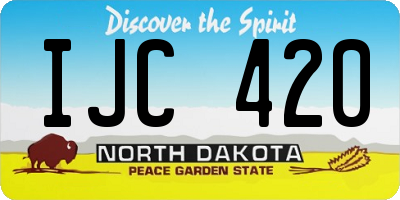 ND license plate IJC420