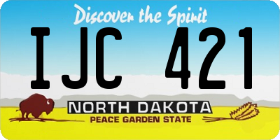 ND license plate IJC421