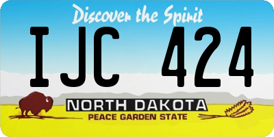 ND license plate IJC424