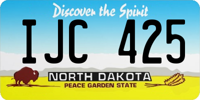 ND license plate IJC425