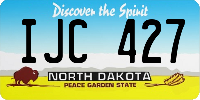 ND license plate IJC427