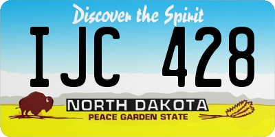 ND license plate IJC428