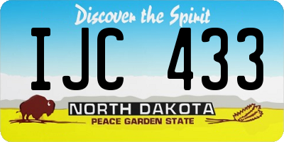 ND license plate IJC433