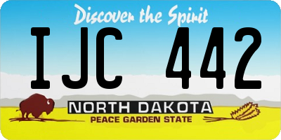 ND license plate IJC442