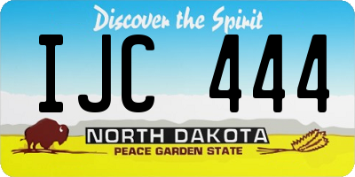 ND license plate IJC444