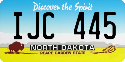 ND license plate IJC445