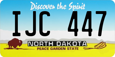 ND license plate IJC447
