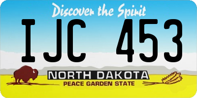 ND license plate IJC453