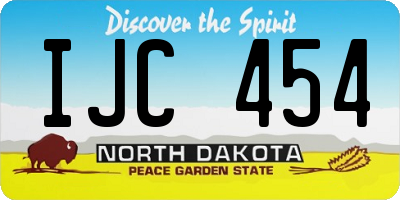 ND license plate IJC454