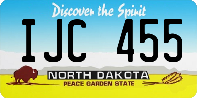 ND license plate IJC455