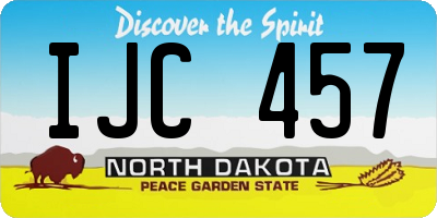 ND license plate IJC457