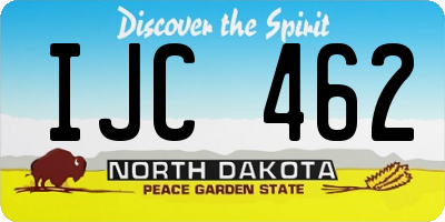 ND license plate IJC462