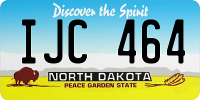 ND license plate IJC464