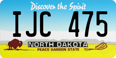 ND license plate IJC475