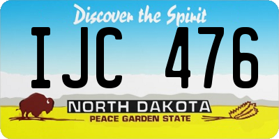 ND license plate IJC476
