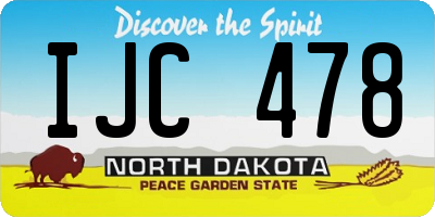 ND license plate IJC478