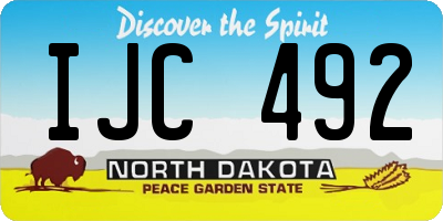ND license plate IJC492